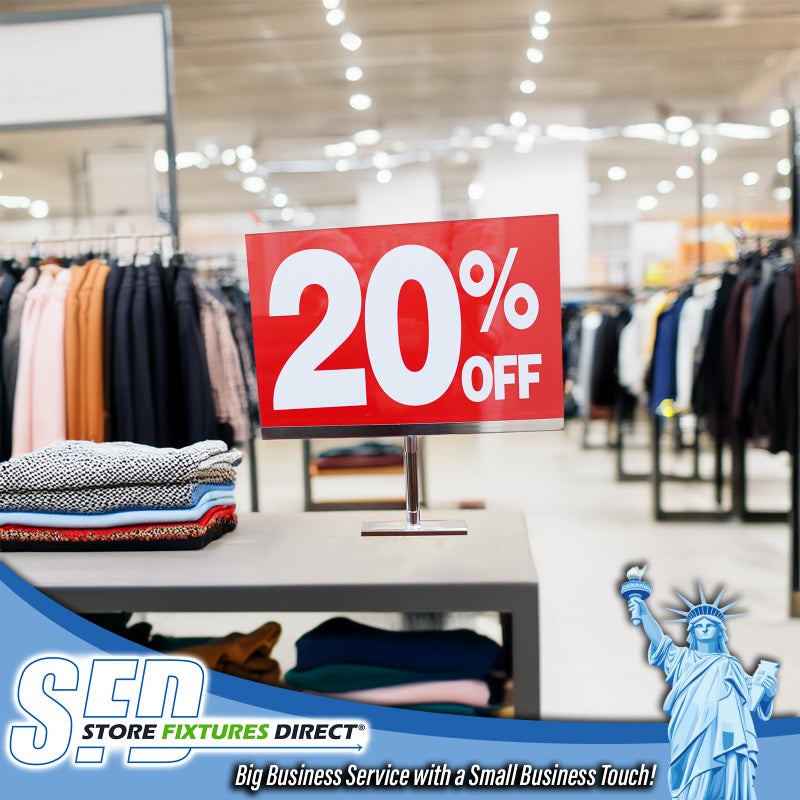 Store Fixtures Direct Up to 50% Percent Off Sign Bundle Pack, 7" x 11": 20%, 30%, 40% & 50%, 2 of Each Sign, 10 Pack - Image 4